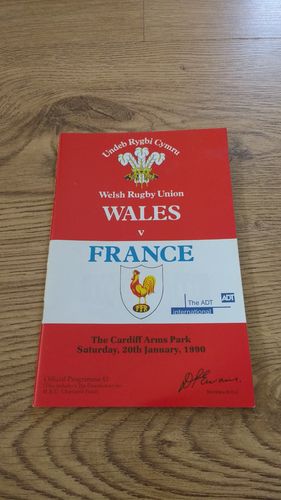 Wales v France 1990 Rugby Programme