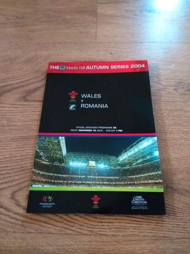 Wales v Romania 2004 Rugby Programme