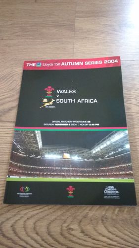 Wales v South Africa 2004 Rugby Programme