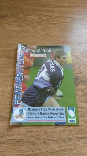 Featherstone v Oldham Mar 2001 Rugby League Programme