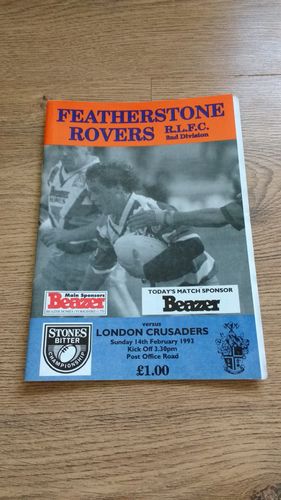 Featherstone v London Crusaders Feb 1993 Rugby League Programme