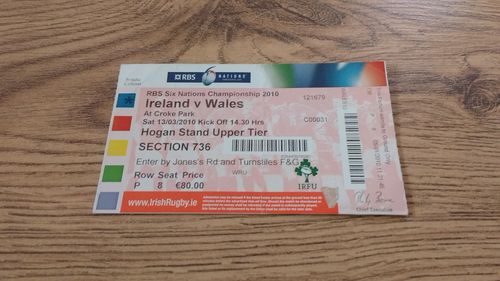 Ireland v Wales 2010 Rugby Ticket