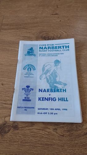 Narberth v Kenfig Hill Apr 1998 Rugby Programme