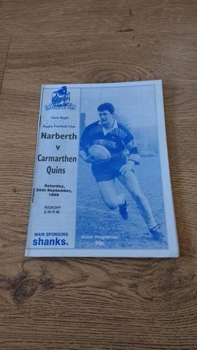 Narberth v Carmarthen Quins Sept 1999 Rugby Programme