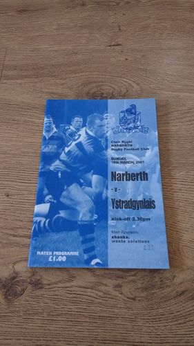 Narberth v Ystradgynlais Mar 2001 Rugby Programme