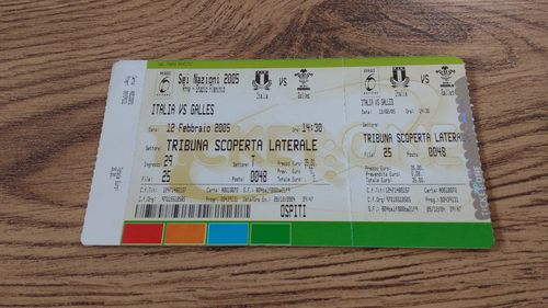 Italy v Wales 2005 Rugby Ticket