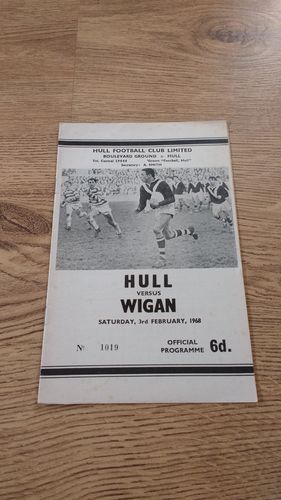 Hull v Wigan Feb 1968 Rugby League Programme