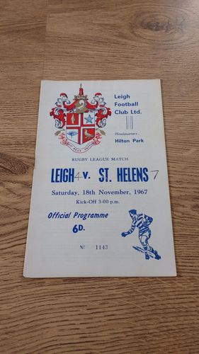 Leigh v St Helens Nov 1967 Rugby League Programme