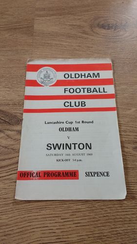 Oldham v Swinton Aug 1969 Lancs Cup Rugby League Programme