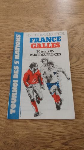 France v Wales 1985 Rugby Programme
