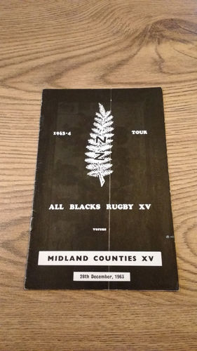 Midland Counties East v New Zealand 1963 Rugby Programme