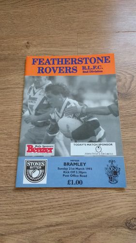 Featherstone v Bramley Mar 1993 Rugby League Programme