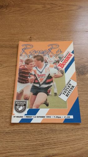 Featherstone v St Helens Oct 1993 Rugby League Programme