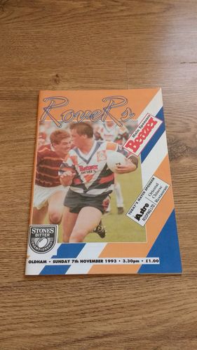 Featherstone v Oldham Nov 1993 Rugby League Programme
