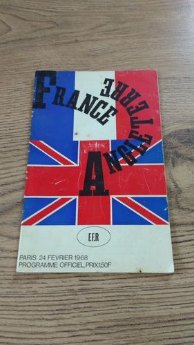 France v England 1968 Rugby Programme