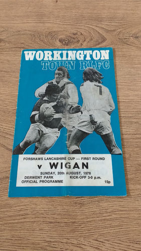 Workington v Wigan Aug 1978 Lancs Cup Rugby League Programme