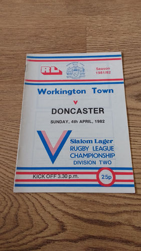 Workington v Doncaster Apr 1982 Rugby League Programme