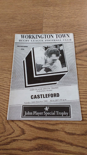 Workington v Castleford Oct 1988 JP Trophy Rugby League Programme