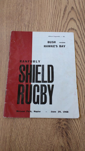 Hawkes Bay v Bush Jun 1968 Rugby Programme