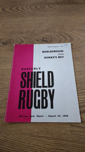 Hawkes Bay v Marlborough Aug 1968 Rugby Programme