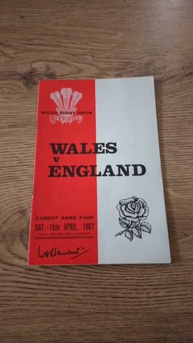Wales v England 1967 Rugby Programme