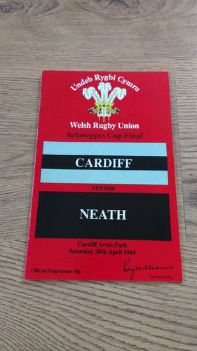 Cardiff v Neath 1984 Schweppes Cup Final Rugby Programme