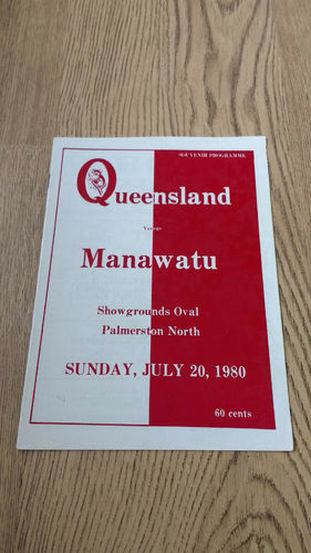 Manawatu v Queensland July 1980 Rugby Programme