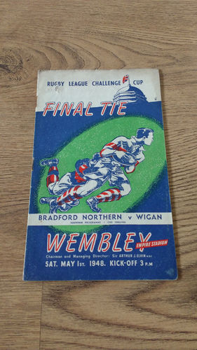 Bradford v Wigan Challenge Cup Final 1948 Rugby League Programme