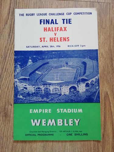 Halifax v St Helens Challenge Cup Final 1956 Rugby League Programme