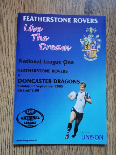 Featherstone v Doncaster Sept 2005 Rugby League Programme