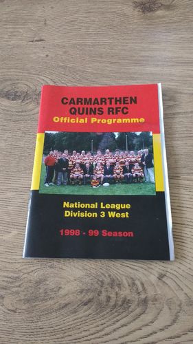Carmarthen Quins v Carmarthen Athletic Sept 1998 Rugby Programme