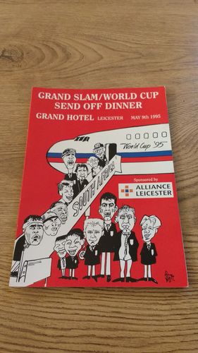 Grand Slam / World Cup Send Off - Leicester 1995 Rugby Dinner Menu