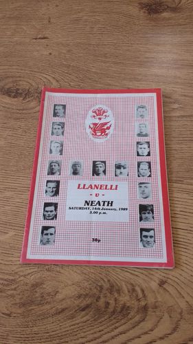 Llanelli v Neath Jan 1989 Rugby Programme