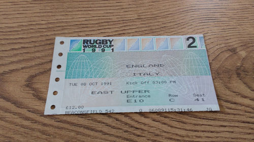 England v Italy 1991 RWC Ticket