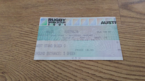 Wales v Australia 1991 RWC Ticket