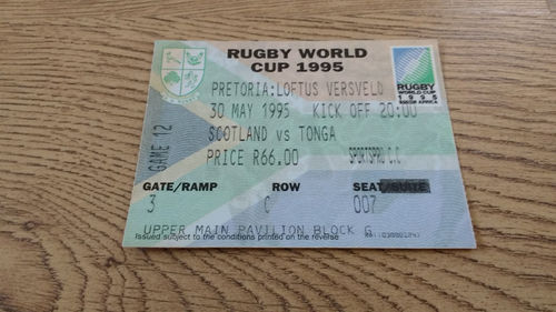 Scotland v Tonga 1995 RWC Ticket
