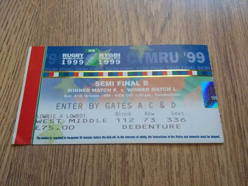 New Zealand v France 1999 RWC Semi Final Ticket