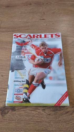 Scarlets v Ospreys Dec 2005 Rugby Programme