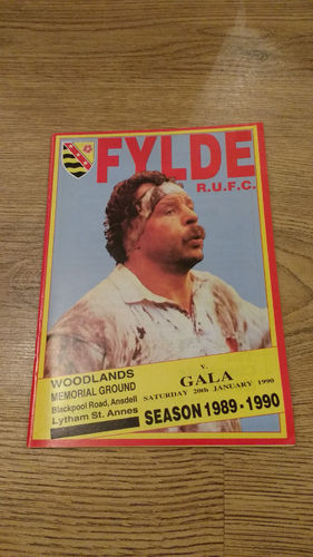 Fylde v Gala Jan 1990 Rugby Programme