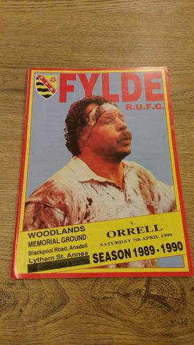 Fylde v Orrell Apr 1990 Rugby Programme