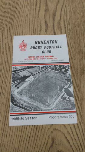 Nuneaton v Fylde Jan 1986 Rugby Programme