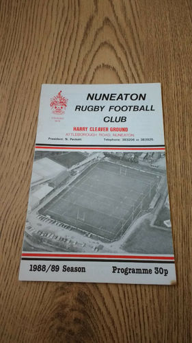 Nuneaton v Askeans Mar 1989 Rugby Programme