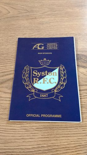 Syston v Fylde Oct 1993 Pilkington Cup Rugby Programme