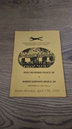 Dean Richards XV v Martin Johnson XV 1995 Programme
