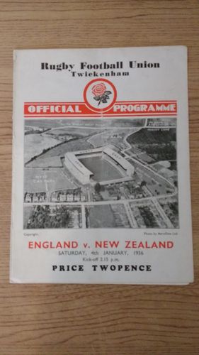 England v New Zealand 1936 Rugby Programme