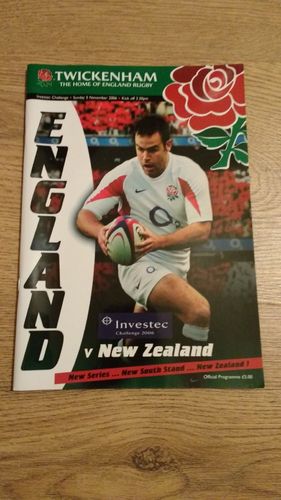 England v New Zealand 2006 Rugby Programme