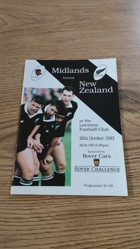 Midlands v New Zealand 1993 Rugby Programme