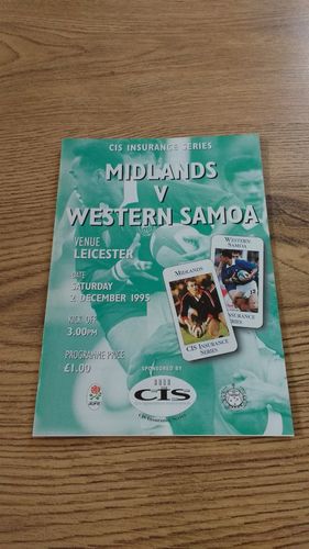 Midlands v Western Samoa 1995 Rugby Programme