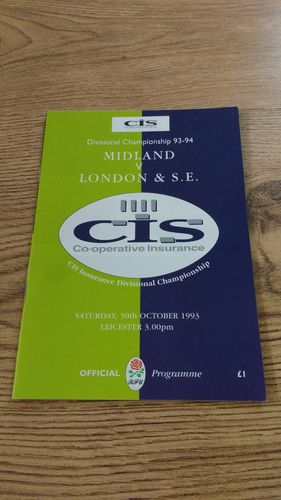 Midland v London & South East 1993 Rugby Programme