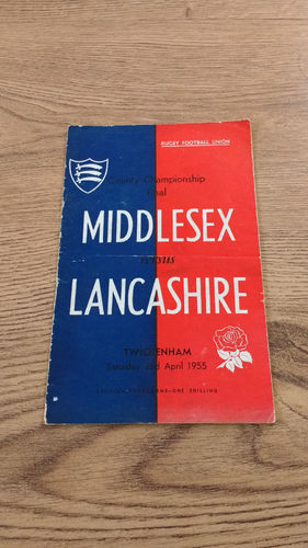 Middlesex v Lancashire County Final 1955 Rugby Programme